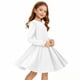 thumbnail image 5 of Vestidos de Manga Larga de las Niñas Tamaño 7-8 Elástico Twirly Patinador Vestido para el Recital Escolar, Manga Larga Vestido de Línea para las Mujeres, 5 of 8