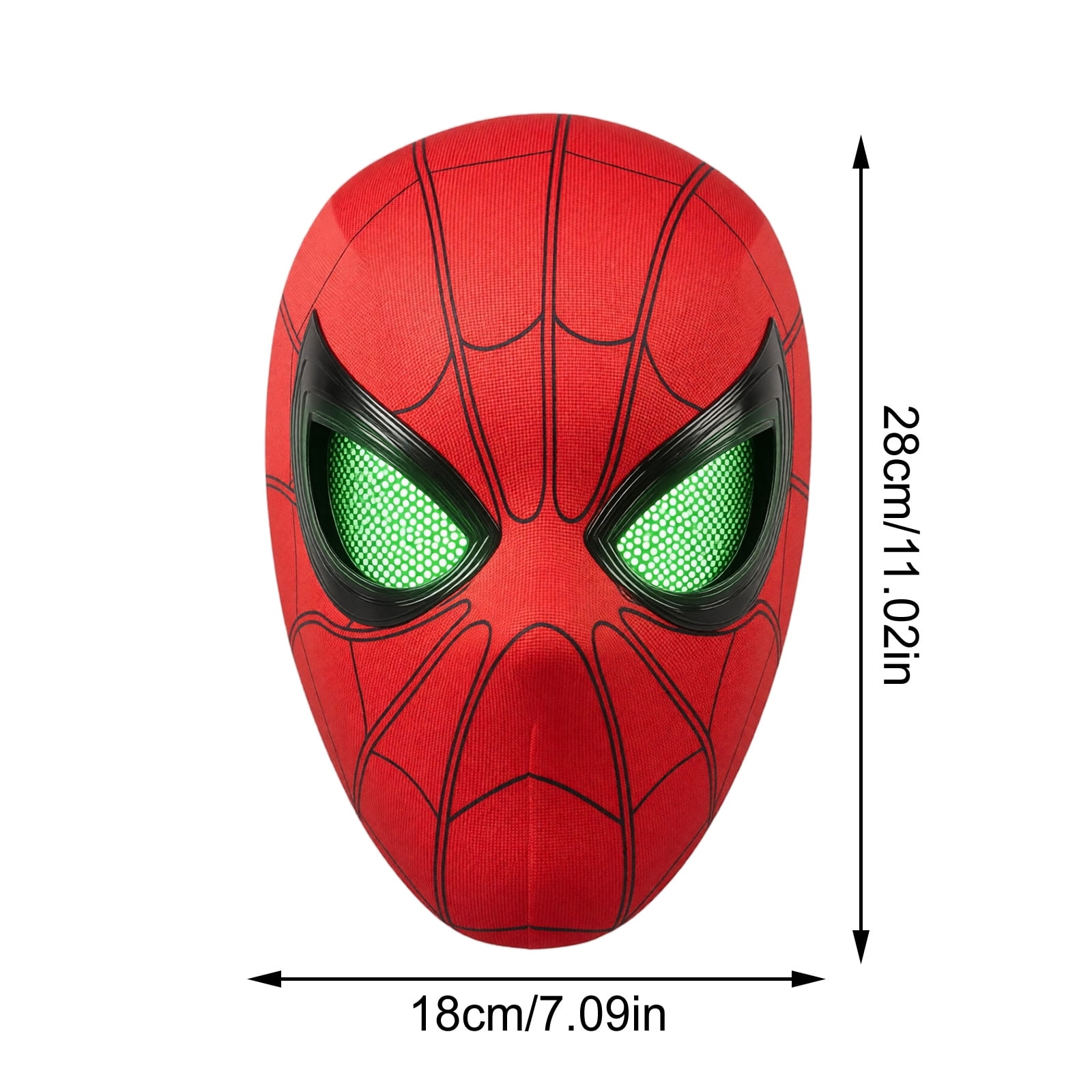 Red Fluorescent Blinking Mask, Glowing Superhero Headgear with Realistic Eye Movement for Fun Costume Play