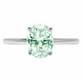 thumbnail image 7 of Solitaire Engagement Ring for Women - 2.5ct Simulated Green Diamond in 14K White Gold Promise Ring, 7 of 7