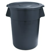 UNISAN 32GLWR GRA Round Waste Receptacle, Plastic, 32 Gallon Capacity, Gray
