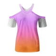 thumbnail image 5 of Patlollav Women Summer Tops Sexy Print Regular Starpless Mesh Short Sleeve V Neck Top, 5 of 7