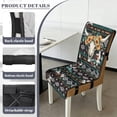 thumbnail image 6 of TSOVTHRID Aztec Tribal Cattle Skull Floral Print Quilted Dining Chair Slipcovers Stretchy Comfy Chair Seat Covers Washable Removable Seat Cushion Covers with Detachable Strap, Set of 1, 6 of 7