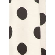 MOA Collection Women's Loose Fit Scoop Neck 3/4 Sleeve Polka Dot Patterned A-Line Midi Dress