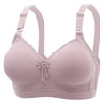 thumbnail image 2 of LYEAA Wireless Womens Bras Plus Size Push up Lightly Lined Daily Bras Wirefree Adjustable Strap Lift Soft Bralette No Wire Breathable Comfort Sleeping Bras Pink 40/90, 2 of 9