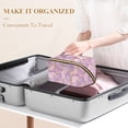 thumbnail image 3 of FORMRS Makeup Bag Travel Cosmetic Organizer for Women Fold Flat Zipper Pouch with Handle, Pastel Pink Marble Pattern, 3 of 8