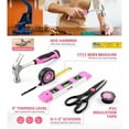 thumbnail image 6 of 147 Pcs Pink Tool Kit with 12V Cordless Drill with 3/8" Keyless Chuck for Women, Home, Men, Built-in LED, Type-C Charge Cable, 6 of 10