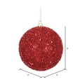 thumbnail image 2 of Vickerman 4" Red Tinsel Ball Ornament, 4 per Bag, 2 of 3