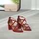 thumbnail image 2 of Dream Pairs Sandalias De Tacón Bajo Y Grueso Con Correa En El Tobillo Para Mujer, Talla 5, Rojo/Ante Madison, 2 of 9