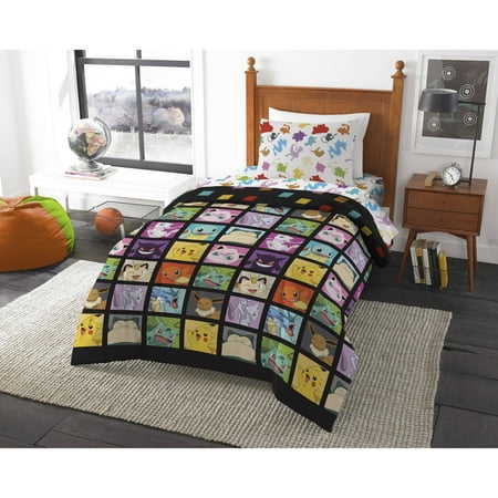 Pokemon Kanto Favorites 4 Piece Twin Bed In A Bag Bedding Set
