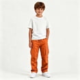 thumbnail image 6 of Nskgu Boys Cargo Pants Cotton Baggy Chino Straight Leg Trousers Elastic Waist Multi Pocket Joggers Casual Back To School Hiking Pants For Kids & Teens 5-15 Years, 6 of 9