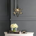 thumbnail image 5 of JONATHAN Y Stella 12" Moravian Star Metal/Clear Glass LED Pendant, Oil Rubbed Bronze/Clear, 5 of 8