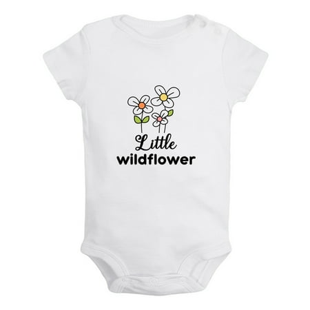 

Little Wildflower Novelty Rompers For Babies Newborn Baby Unisex Bodysuits Infant Jumpsuits Toddler 0-12 Months Kids One-Piece Oufits (White 18-24 Months)