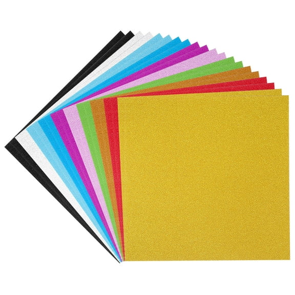 Uxcell 12x12" Glitters Cardstock Set, 20Sheets No-Shed Shimmer Paper, Multicolored