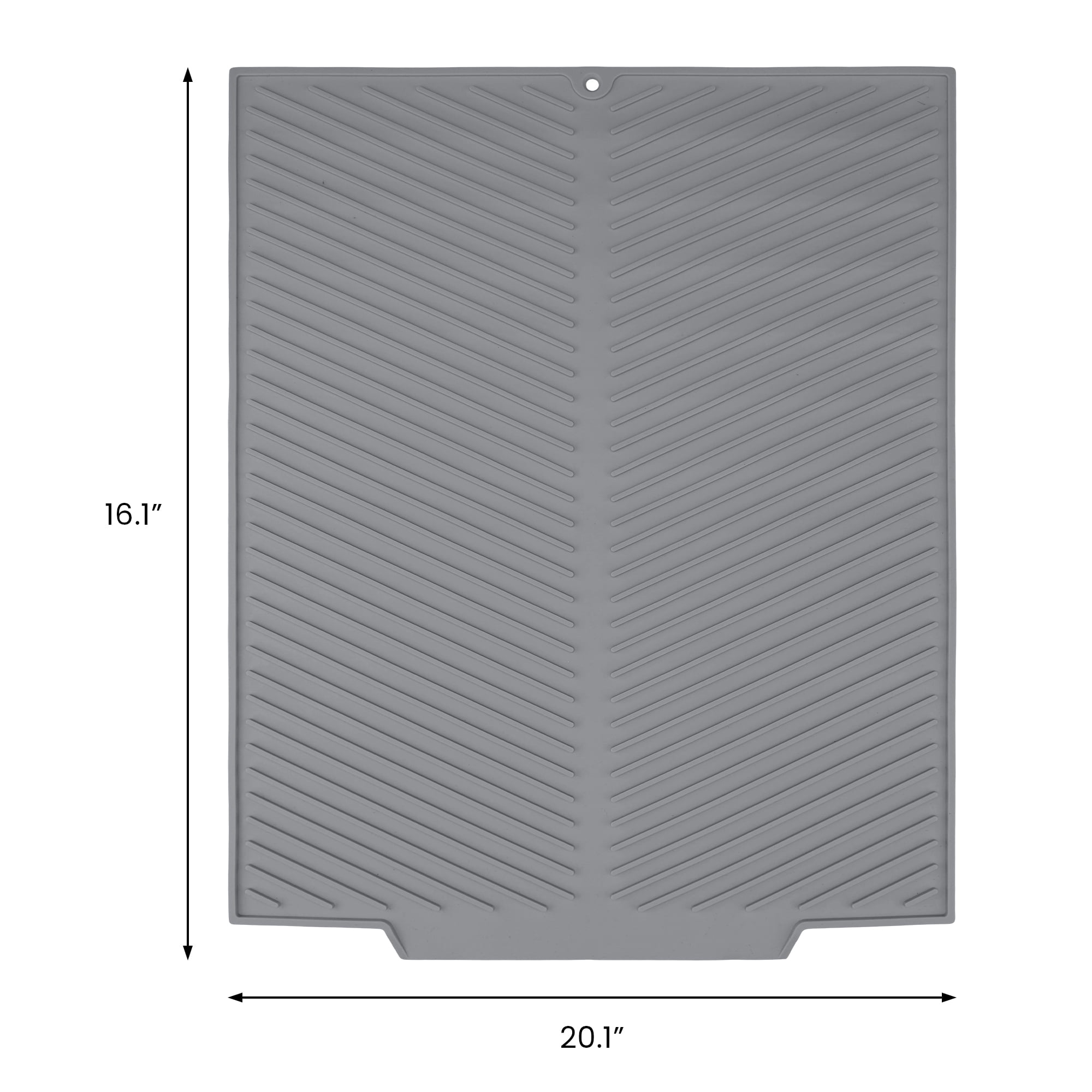 Unique Bargains Silicone Easy Clean Kitchen Dish Drying Mat Gray 20.1*16.1 inch