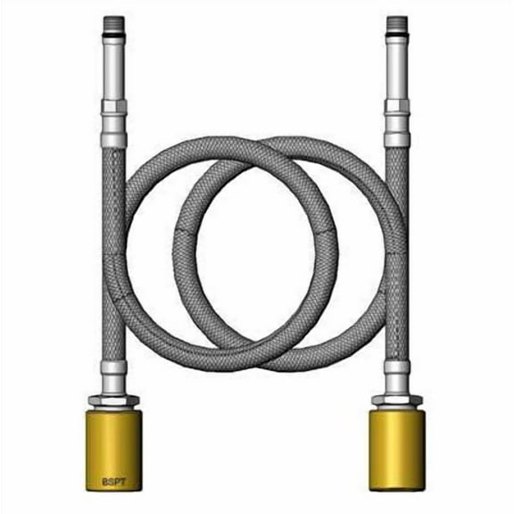 T&S Brass - 18'' Stainless Steel Supply Hoses w/ - Pack of 2