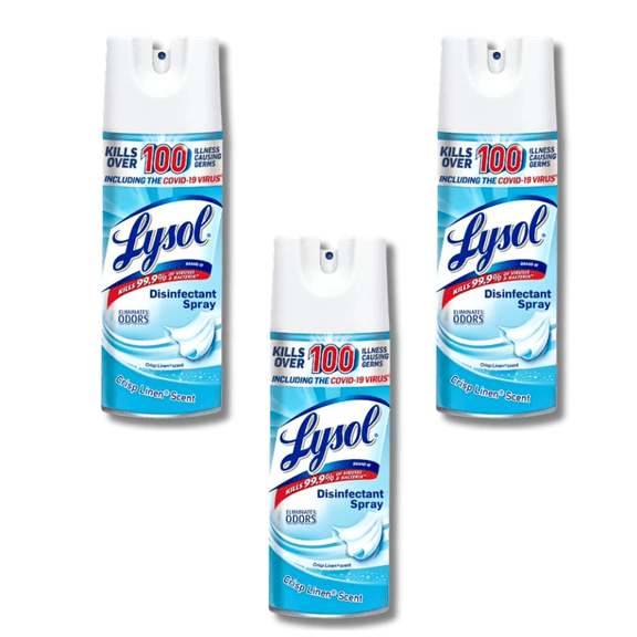 Lysol Disinfectant Spray, Crisp Linen Scent, 12.5 oz, 3-Pack bottles