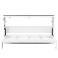 thumbnail image 7 of Kumix Twin Size Murphy Bed with LED Light, Murphy Bed Can Be Folded into a Cabinet, Hidden Wall Bed Cabinet, White+Brown, 7 of 7