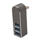 thumbnail image 1 of 3 puertos Mini USB 3.0 Hub 270 grados giratorio tamaño compacto portátil para ratón Argén Jinwen Concentrador USB, 1 of 8