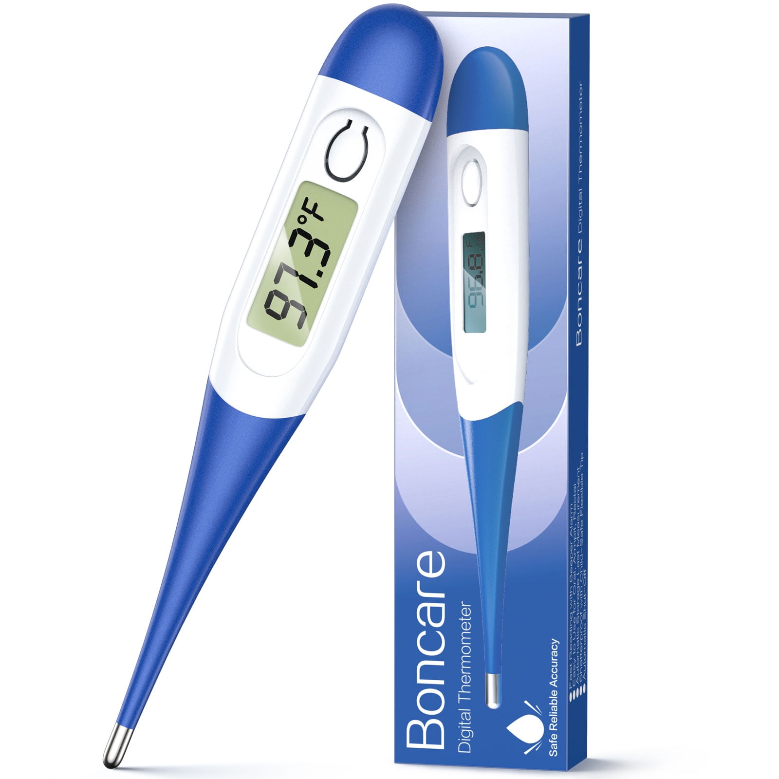Digital Body Thermometer for Baby Child Adult for Rectal Oral Underarm Temperature with Indication LCD Display 1 Pack Detect Fever Quickly Digital Thermometer 