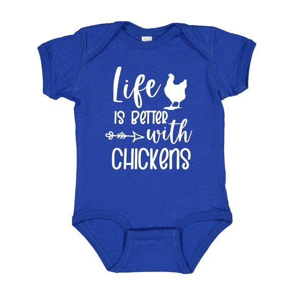 Inktastic Life is Better with Chickens Boys or Girls Baby Bodysuit