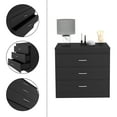 thumbnail image 5 of DUOSONG Three Drawer Dresser Lial, Superior Top, Metal Hardware, Black Wengue Finish Black Particle Board Furniture Bedroom Furniture Dressers, Chests & Wardrobes, 5 of 8