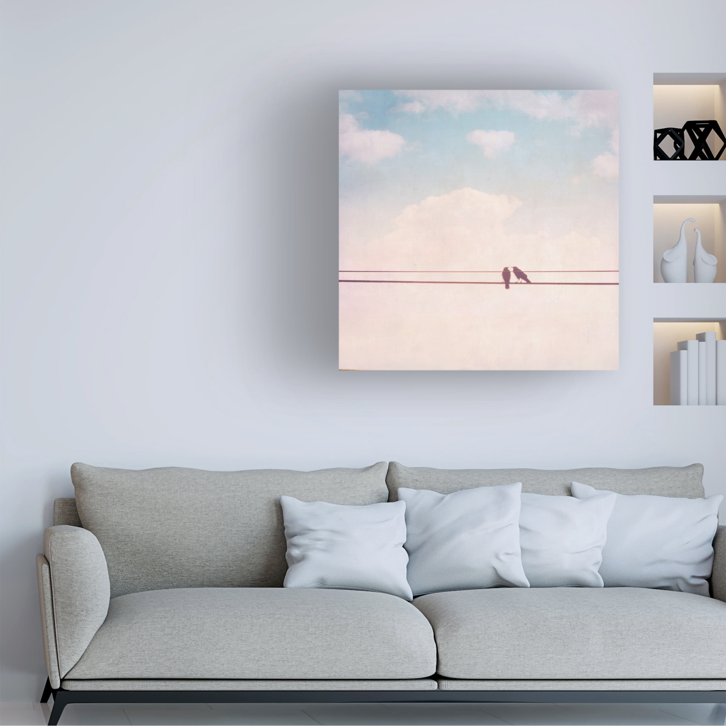 Thomas Brown 'Birds on Wires II' Canvas Art