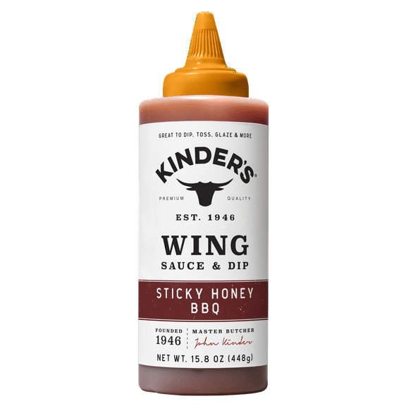Kinder's Sticky Honey BBQ Wing Sauce and Dip, 15.8 oz Squeeze Bottle