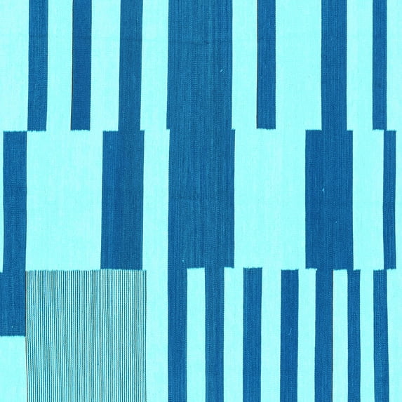 Ahgly Company Machine Washable Indoor Square Abstract Light Blue Modern Area Rugs, 4' Square