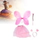 thumbnail image 4 of Hada mariposa ala varita diadema falda niños conjuntos de disfraces para fiesta de Halloween ala de una sola capa rosa 4 unids/set, 4 of 9