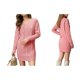 thumbnail image 3 of Vestido Tipo Suéter con Cuello en V para Mujer, Estilo Suéter Tipo Túnica Holgado Informal de Larga con Punto y Larga para Otoño. Rosa M, 3 of 7