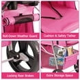 thumbnail image 5 of SuperDeal Folding Pet Stroller for Small Dog Cat, 4 Wheels Breathable Pet Carrier W/Cup Holder & Basket, Pink, 5 of 12