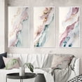 thumbnail image 1 of Designart "Enigmatic Waves in Blushing Elevation I" Abstract Liquid Ink Framed Wall Art Set Of 3 - Blue Modern Frame Gallery Wall Set For Home Decor, 1 of 6