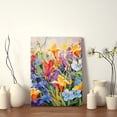 thumbnail image 4 of Framed Canvas Art Wall Decor Canvas Prints Pictures Wall Art,Petals And Leaves Swaying Gently Under The Soft Sunlight Artwork for Home Decor, Living Room, Office-12x16 Inches, 4 of 4
