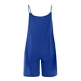 thumbnail image 5 of Diufon Women's Romper Summer Knit Cotton Short Jumpsuit with Pockets Spaghetti Strap Sleeveless Overalls, 5 of 6