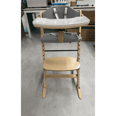 Cowiewie 3-in-1 Convertible Wooden Baby High Chair, 10-Level Adjustable, 2-Tier Removable Tray, 2 Waterproof Cushions, Blue, for Babies & Toddlers