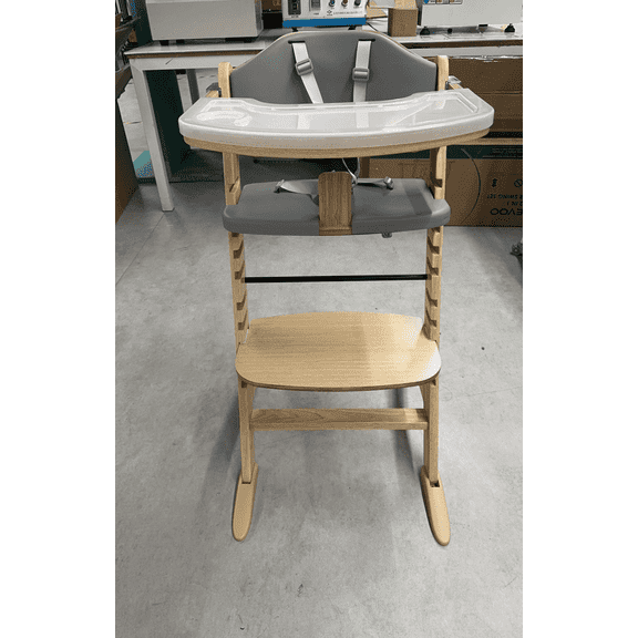 Cowiewie 3-in-1 Convertible Wooden Baby High Chair, 10-Level Adjustable, 2-Tier Removable Tray, 2 Waterproof Cushions, Blue, for Babies & Toddlers