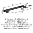 thumbnail image 4 of Amerock Triomphe 6-5/16 inch (160mm) Center-to-Center Matte Black Cabinet Pull - 10 Pack, 4 of 5