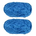 thumbnail image 1 of 2 Ovillos Terciopelo Hilo Chenille Hilo 2x100g/7.1oz 174 Yardas Total Longitud #6 Súper Volumen Poliéster Suave Manta Hilo para Tejer Bolsa, Zafiro, 1 of 7