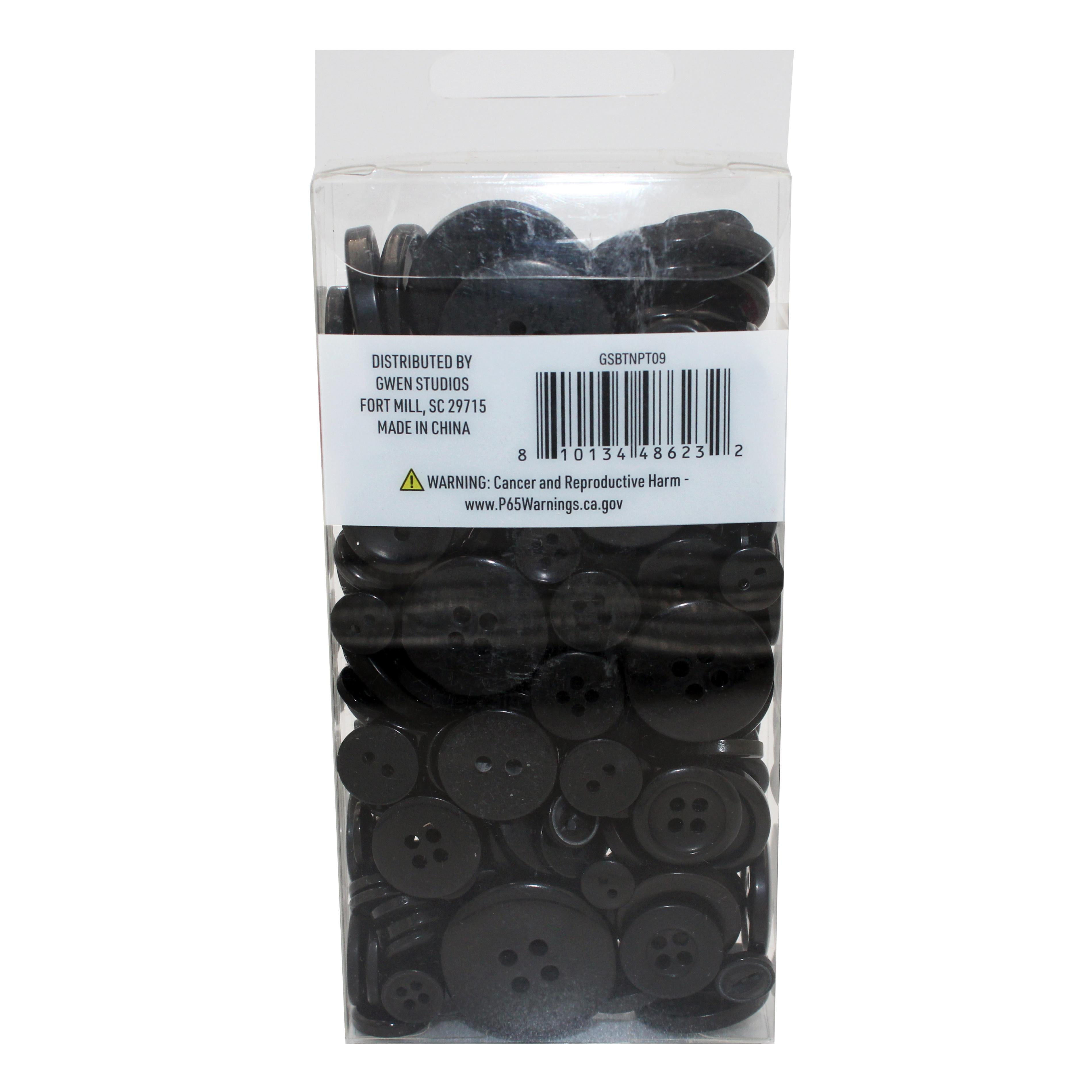 (2 pack) Gwen Studios Plastic Sewing Buttons Value Pack, 3.5 oz., Assorted Sizes, Black