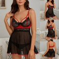 thumbnail image 4 of Gibobby Conjunto de lencería de encaje Lenceria Sexy, Pijama Sexy, Conjunto de Traje de mucama de lencería Sexy para Mujer(Negro, G), 4 of 5