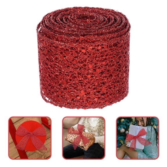HONMEET Durable Red Ribbon with Wire for Floral Wrapping and Holiday Decorations