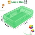 thumbnail image 2 of Plastic Pencil Box, Large Capacity Clear Pencil Case, 2 Pack Hard Pencil Case, Clear Crayon Box with Snap-tight Lid Stackable Design, Plastic Storage Box for Office Supplies, Green, 2 of 7
