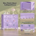 thumbnail image 2 of LAZZO 3-Drawer Nightstand, Modern Bedside Table with 2 Sets of Replacement Handles for Bedroom, Purple, 2 of 6