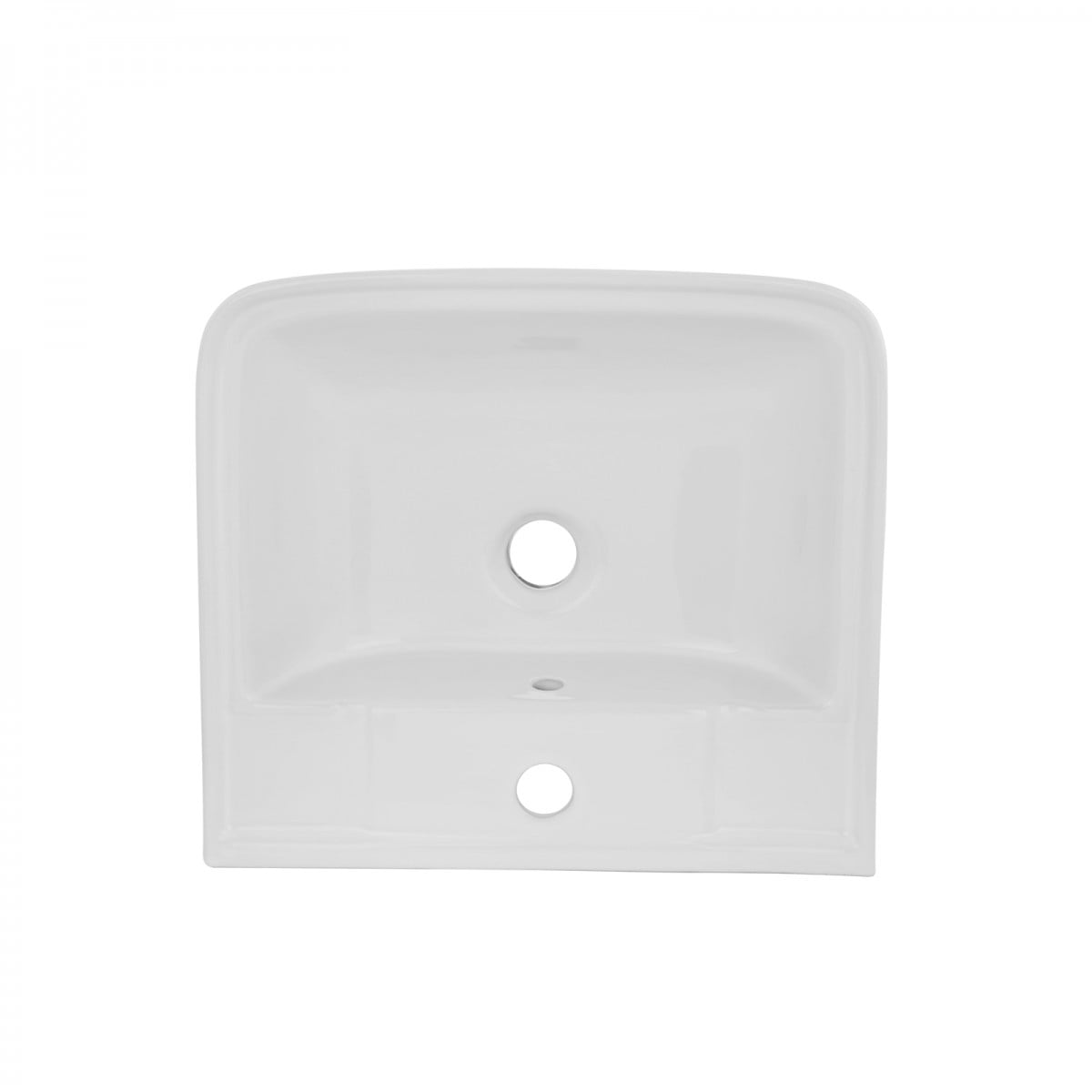 Haddy Rectangle Wall Mount Bathroom Sink 16" W Small White Ceramic Sink with Overflow and Single Faucet Hole Renovators Supply