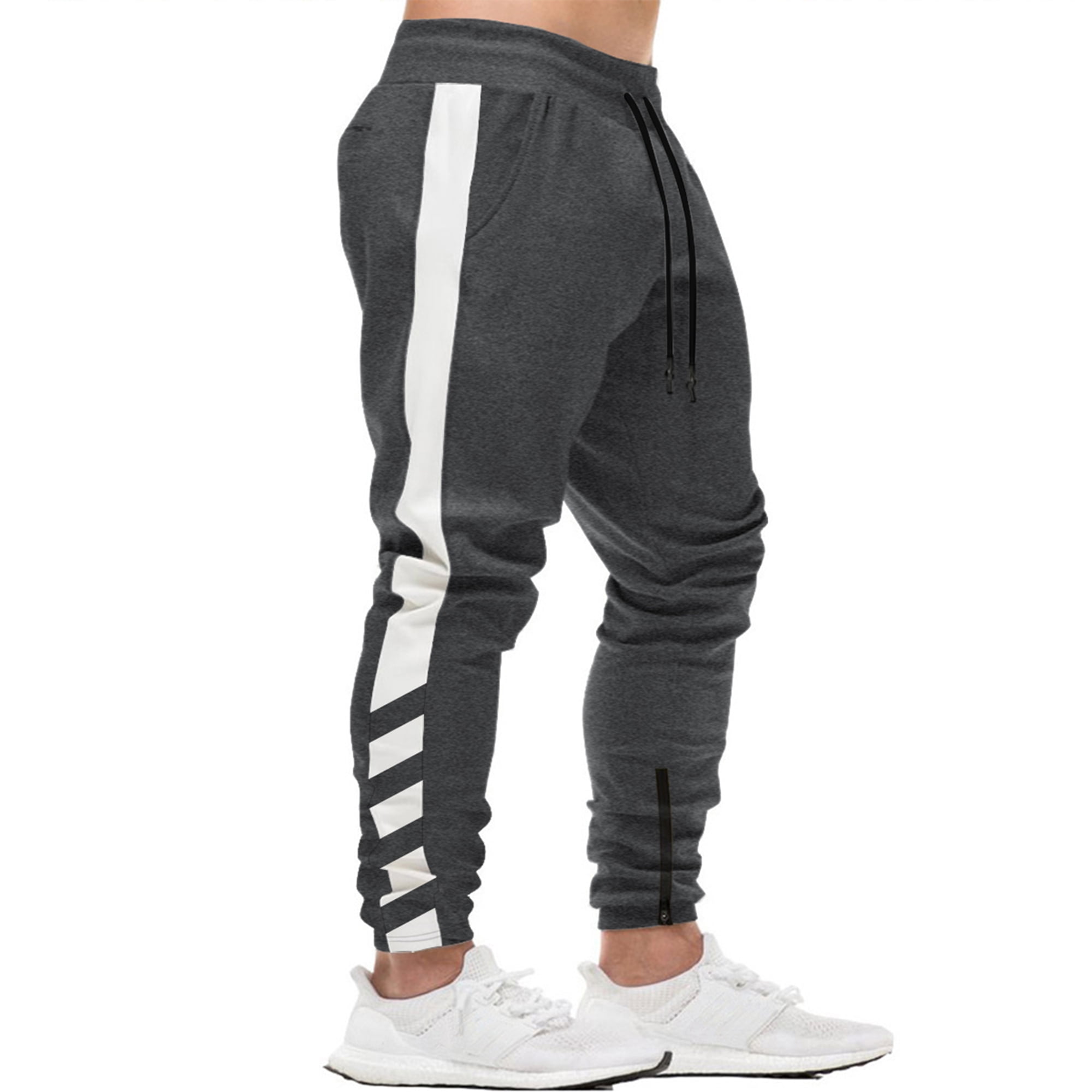 FEDTOSING Men's Gym Sweatpants Drawstring Gray Running Joggers