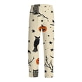 thumbnail image 6 of Evdexr Men's Halloween Pajamas 2026 Pumpkin Bat Jack O Lantern Graphic Pajama Pants Elastic Waist Drawstring Pants Lounge Sleep Lightweight Trousers with Pocket S, 6 of 6