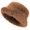 Brown, variant on Women's Fuzzy Wide Brim Faux  Bucket Hat Winter Warmer Fisherman Cap