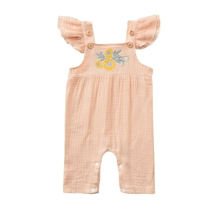 

Binmer Newborn Infant Baby Girls Sleeveless Embroidery Print Romper Jumpsuit