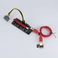 thumbnail image 2 of 50PCS PCI-E Riser Board 1X to 16X GPU Extender Riser Card PCI-E USB 3.0 GPU Adapter with 6pin Interface, Blue, 2 of 9