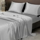 thumbnail image 5 of Juego de sábanas de hotel de seda satinada mate, suave y lisa, sábana ajustable con bolsillo profundo, sábana plana, funda de almohada, juego de sábanas de poliéster, 5 of 6